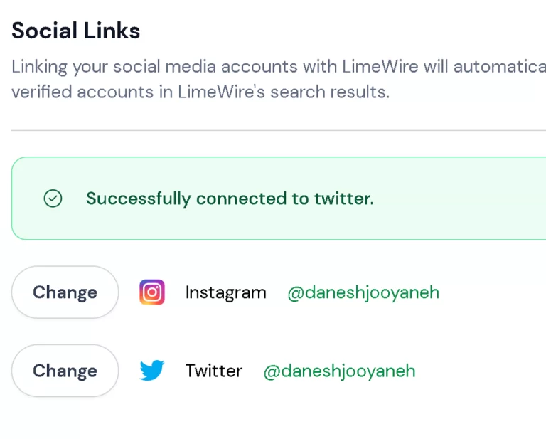 اتصال LimeWire به شبکه‌های اجتماعی