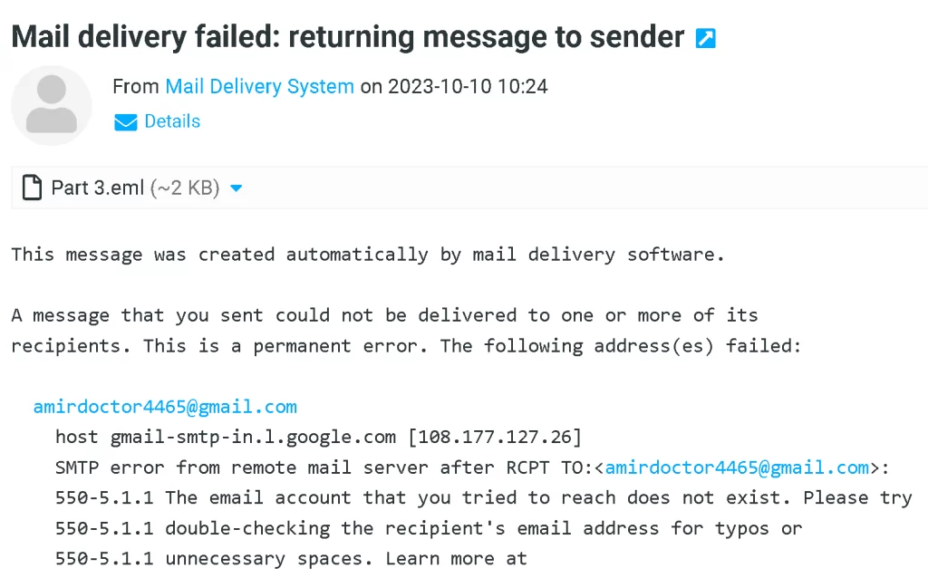 عدم ارسال ایمیل به کاربر