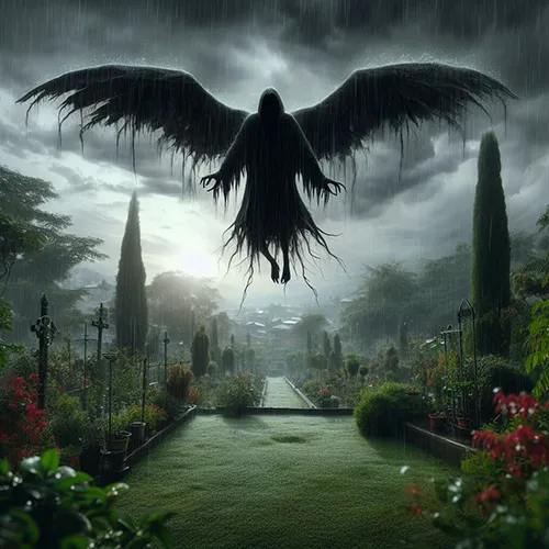 فرشته مرگ بر فراز باغ