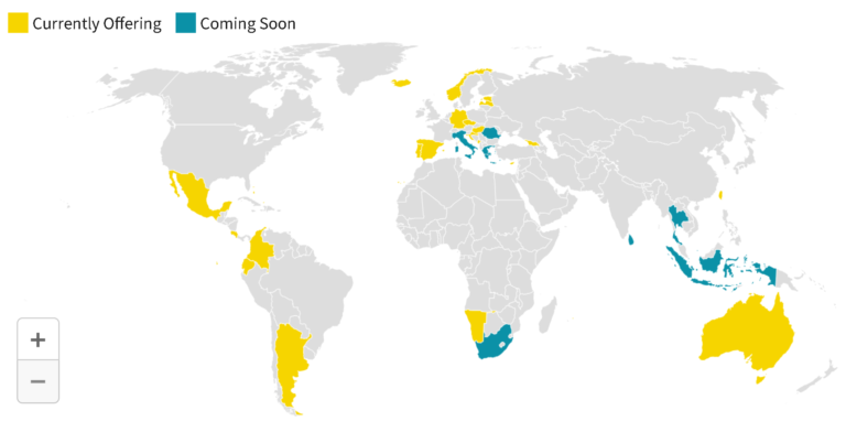 کشورهای ارائه کننده ویزای کوچ‌نشین دیجیتال - منبع investopedia.com